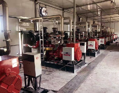 10 x 200KW Alternatoren gekoppelt mit Doosan Motoren - Nordshaanxi Sinopec Erdgaskraftwerk Projekt